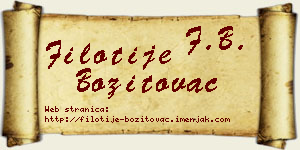 Filotije Bozitovac vizit kartica